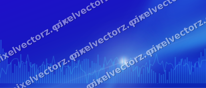 Glowing neon chart background in cyan and blue
