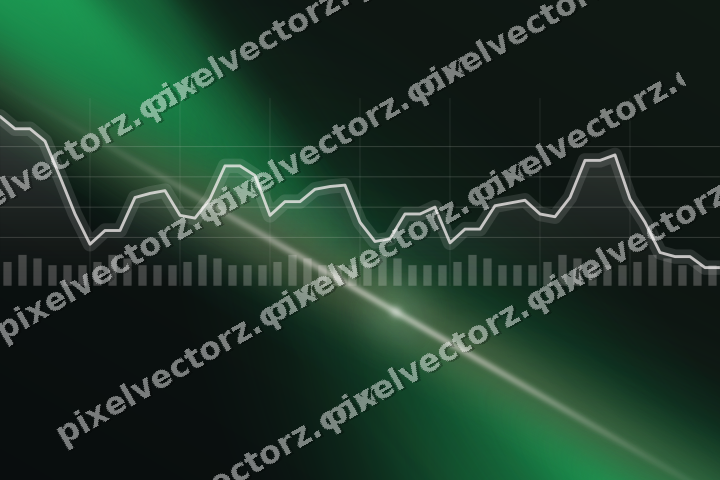 Glowing neon chart background in green and red