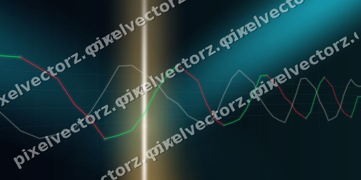 Glowing neon chart background in amber and teal