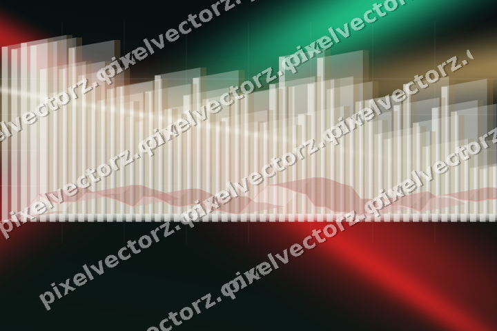 Glowing neon chart background in red and green