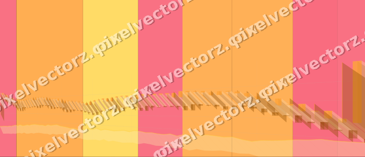 Glowing neon chart background in orange and amber