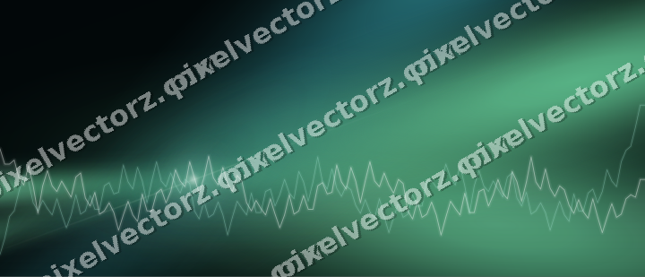 Glowing neon chart background in green and teal