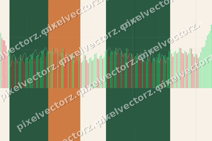 Glowing neon chart background in green and orange
