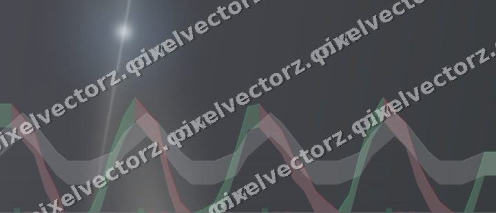 Glowing neon chart background in amber and grey