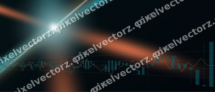 Glowing neon chart background in teal and orange