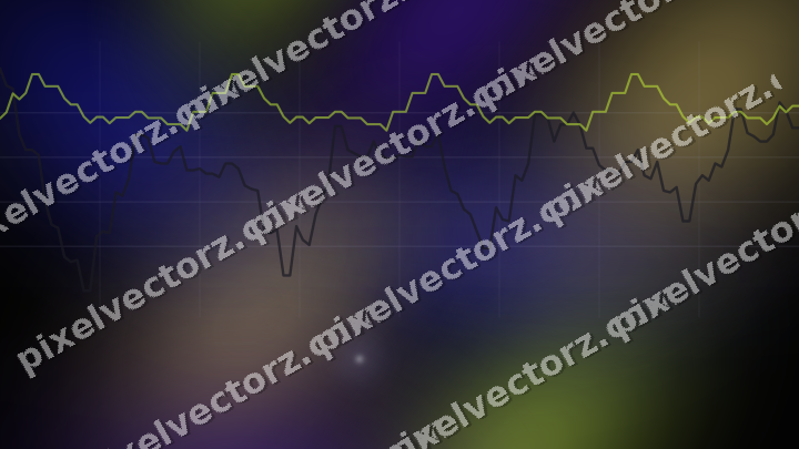 Glowing neon chart background in blue and purple