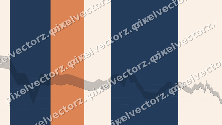 Glowing neon chart background in dark blue and orange