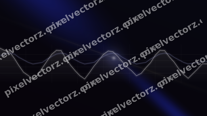 Glowing neon chart background in blue and amber