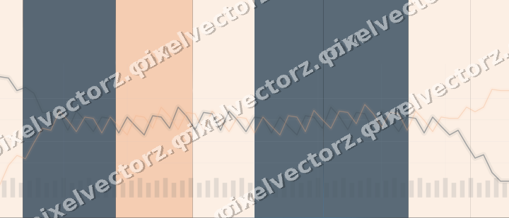 Glowing neon chart background in blue and orange