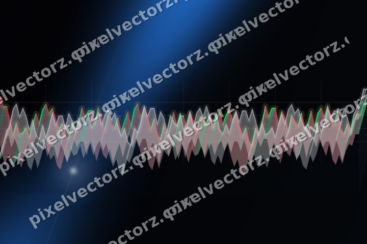 Glowing neon chart background in blue and orange