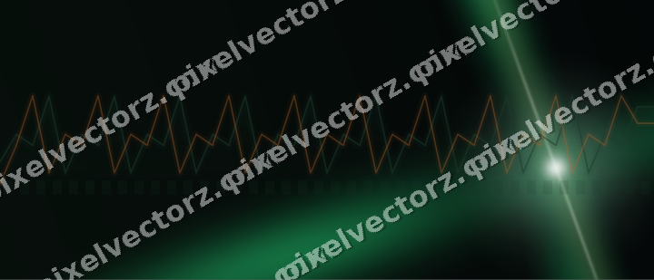 Glowing neon chart background in green and orange