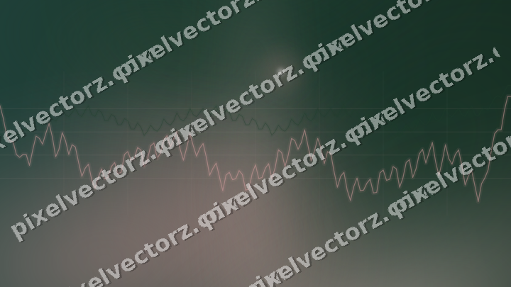 Glowing neon chart background in red and dark green