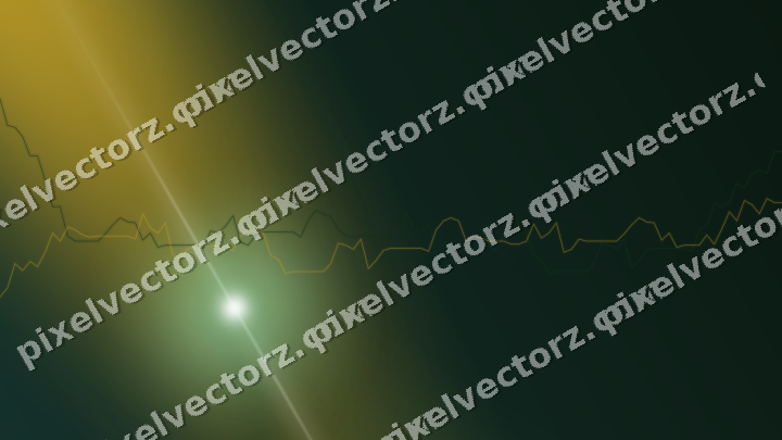 Glowing neon chart background in dark green and amber