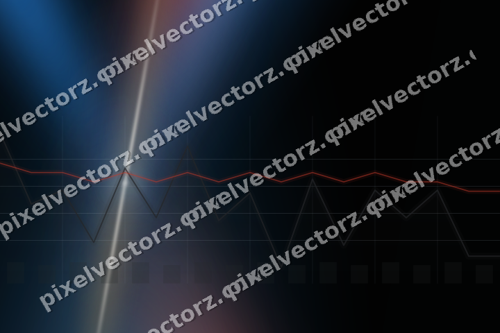 Glowing neon chart background in blue and red