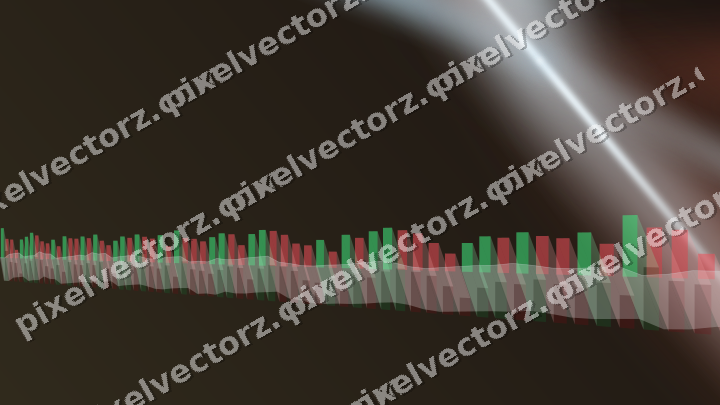 Glowing neon chart background in cyan and red