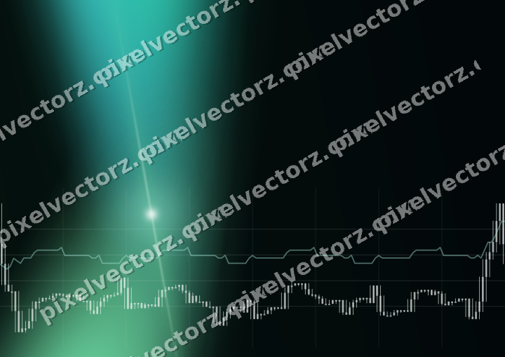 Glowing neon chart background in green and teal