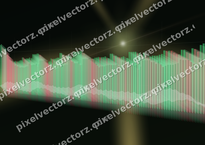 Glowing neon chart background in lime and yellow