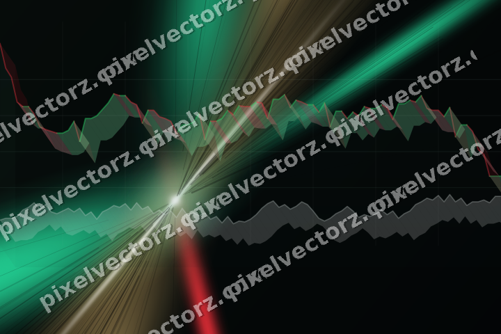 Glowing neon chart background in green and red