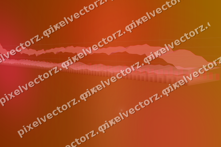 Glowing neon chart background in red and orange