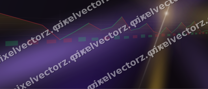 Glowing neon chart background in amber and purple