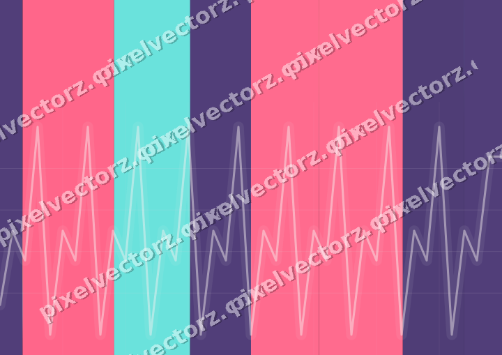 Glowing neon chart background in pink and amber