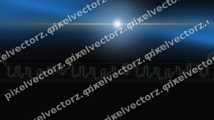 Glowing neon chart background in blue and amber