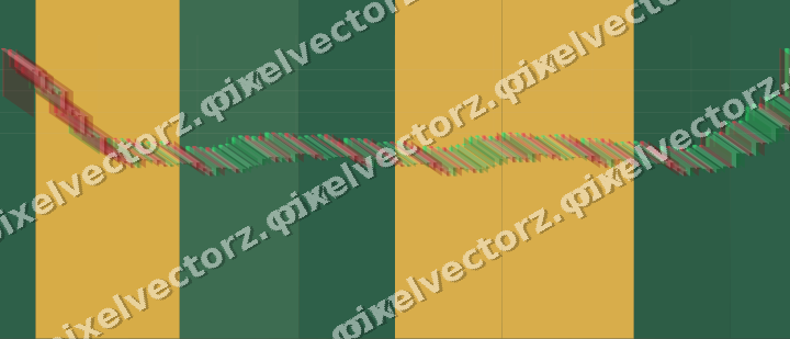 Glowing neon chart background in amber and dark green