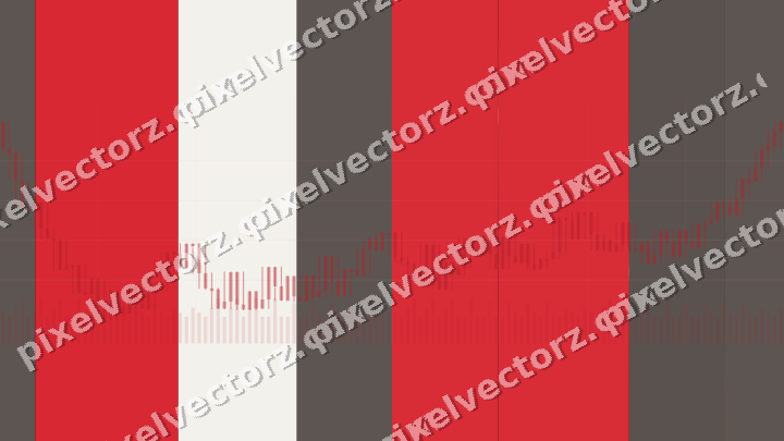 Glowing neon chart background in red and amber