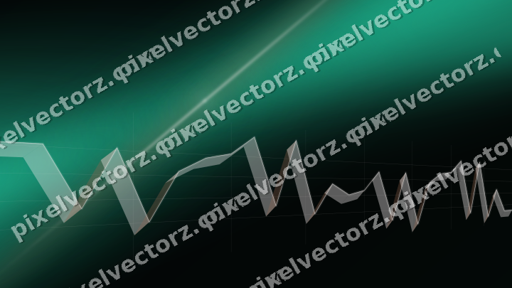 Glowing neon chart background in green and orange