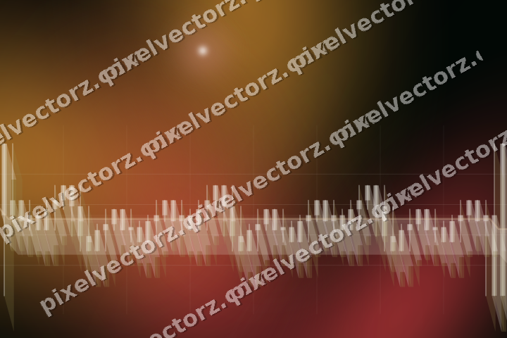 Glowing neon chart background in red and orange