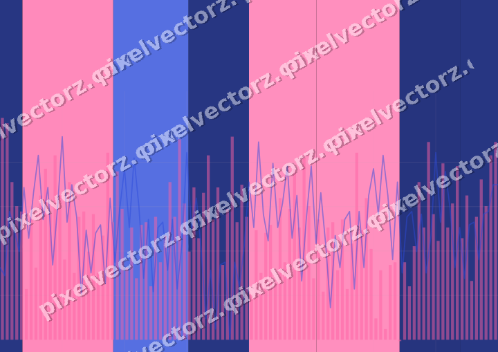 Glowing neon chart background in pink and blue