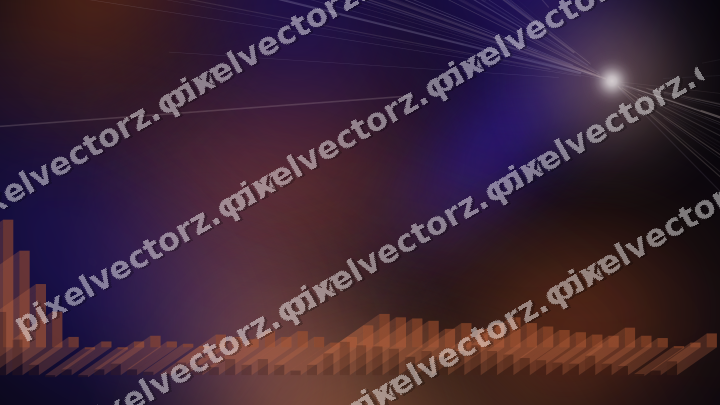 Glowing neon chart background in orange and blue