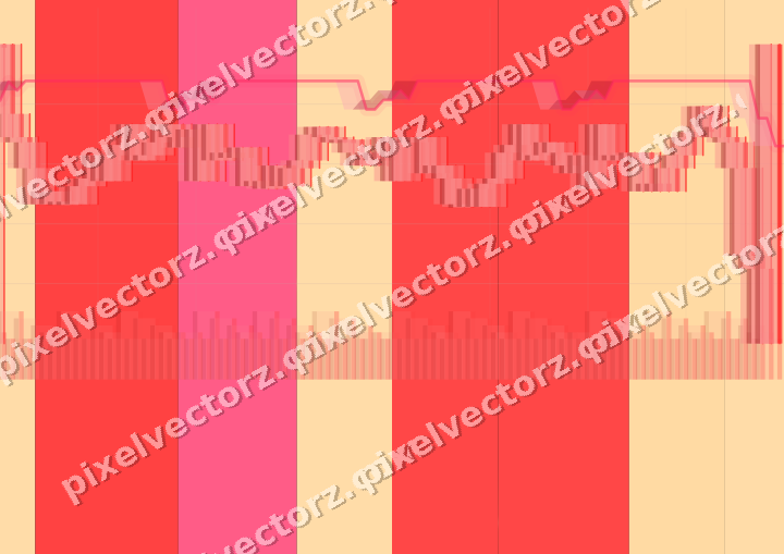 Glowing neon chart background in red and orange