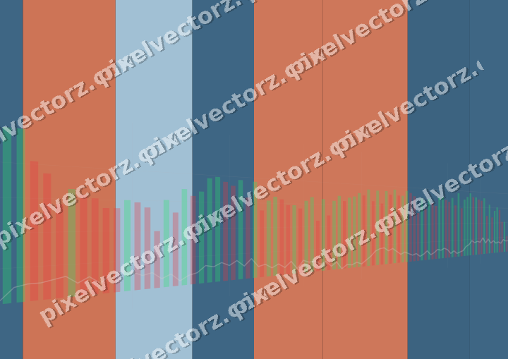 Glowing neon chart background in orange and cyan