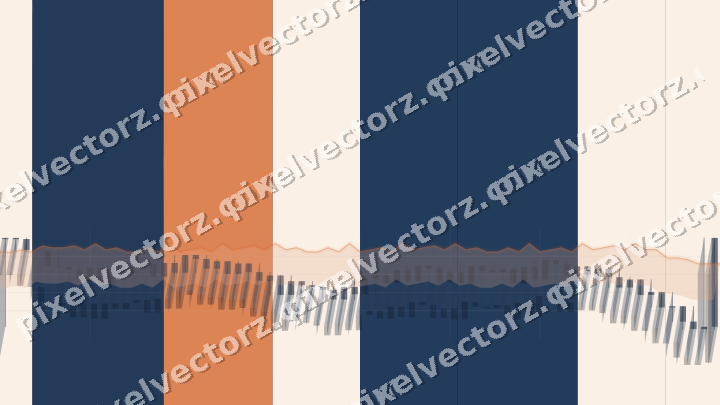 Glowing neon chart background in blue and orange