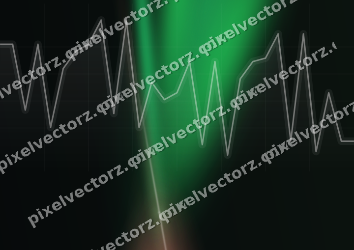 Glowing neon chart background in green and red