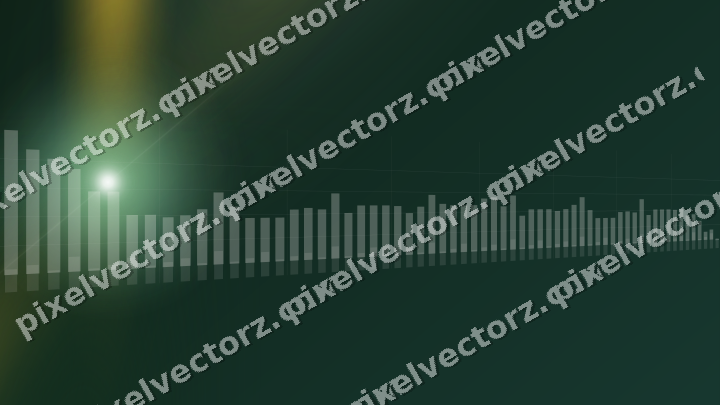 Glowing neon chart background in dark green and amber