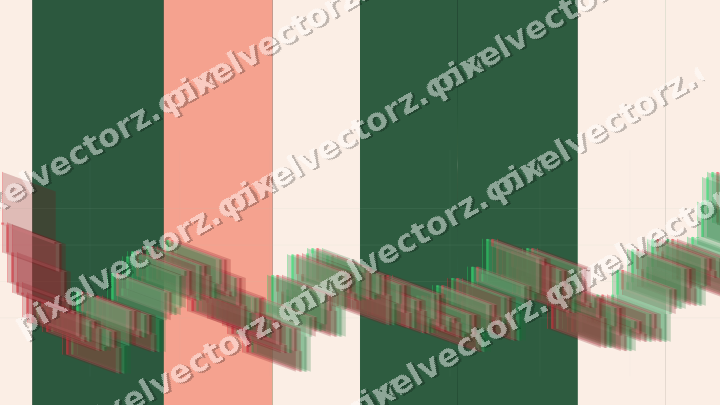 Glowing neon chart background in green and red