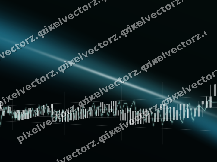 Glowing neon chart background in cyan and teal