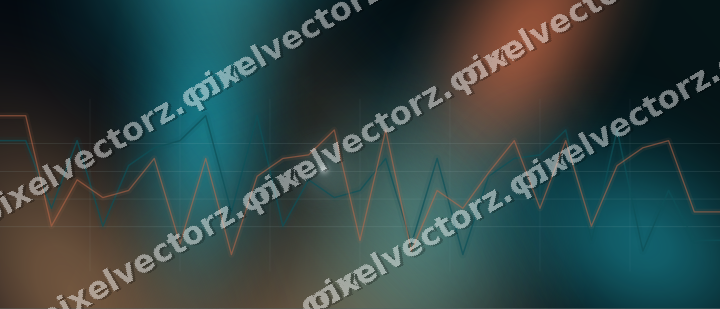 Glowing neon chart background in teal and orange