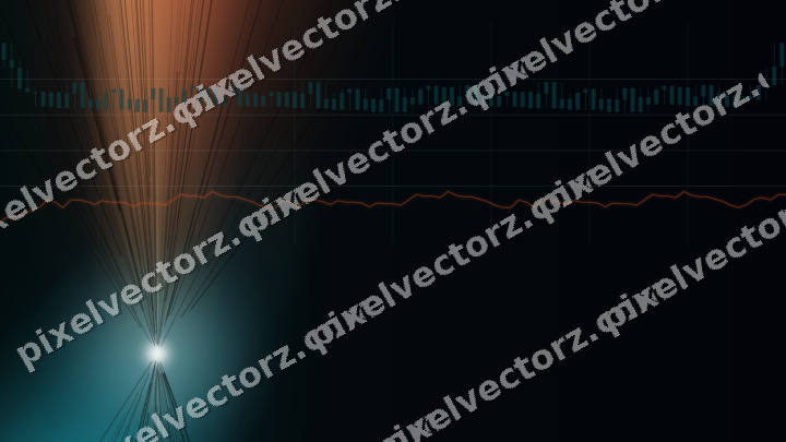 Glowing neon chart background in teal and orange
