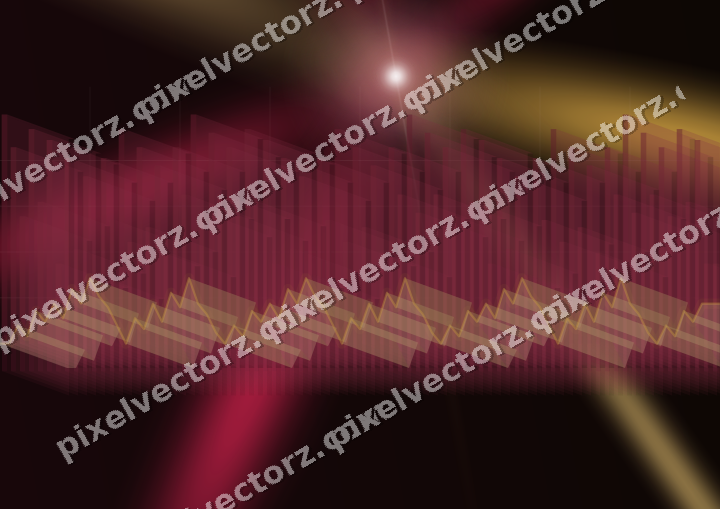 Glowing neon chart background in pink and amber