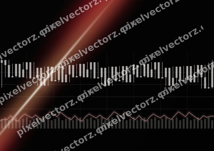 Glowing neon chart background in red and amber