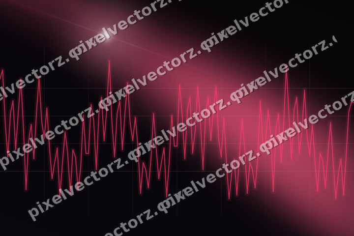 Glowing neon chart background in pink and amber
