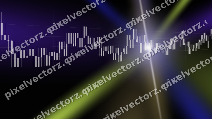 Glowing neon chart background in blue and purple