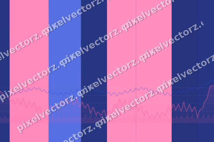 Glowing neon chart background in pink and blue