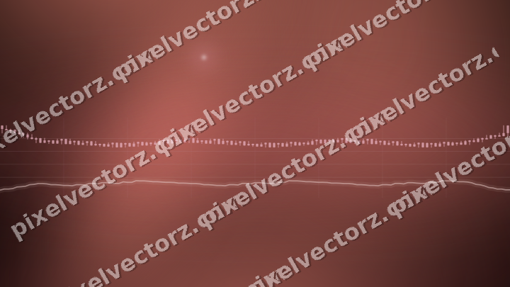 Glowing neon chart background in pink and red