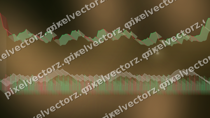 Glowing neon chart background in amber and orange