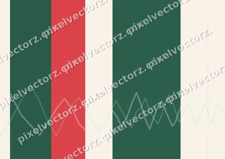 Glowing neon chart background in green and red