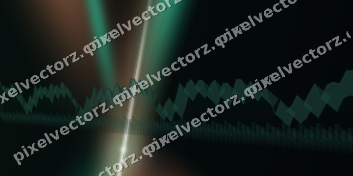 Glowing neon chart background in green and orange